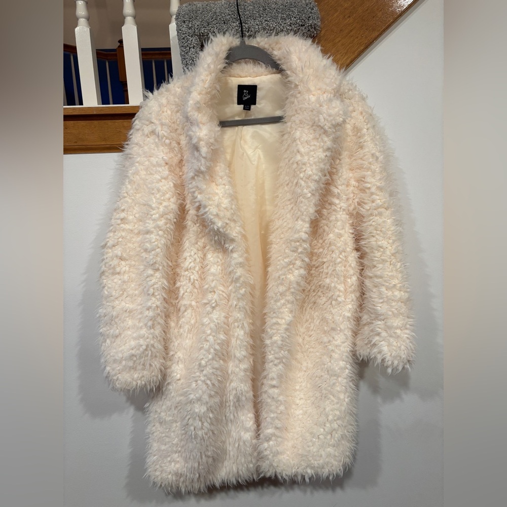 Art Class Cream Faux Fur Coat